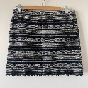 LOFT Women's Striped Tweed Shift Skirt